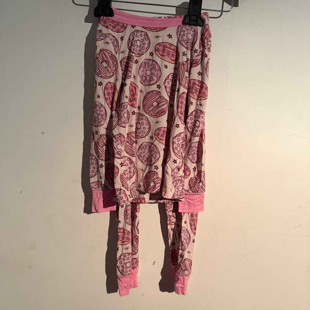 Caden Lane Pink Donut Shop Two Piece Pajama Set Girls 4T Bamboo
